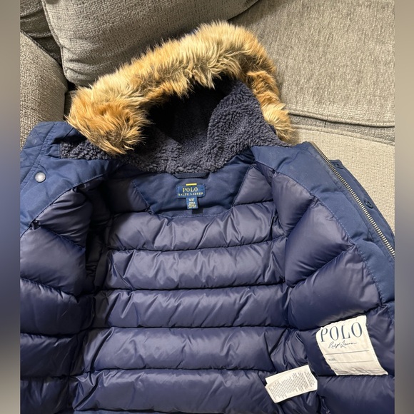 Polo Toddler Navy Blue Coat with fur hood for the winter. Excellent condition! - Picture 2 of 3